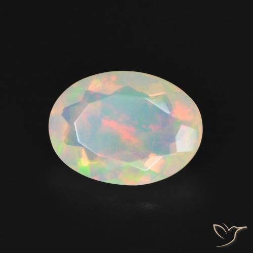 Opale Blanc multicolore naturelle ovale, 2.10 ct, Transparent