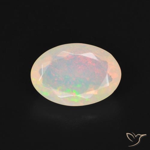1.90ct Naturel Blanc multicolore Opale, ovale, Transparent