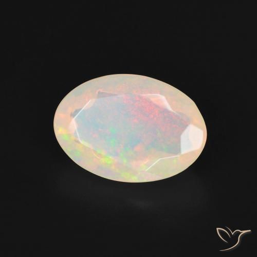 Opale Blanc multicolore naturelle ovale, 1.90 ct, Transparent