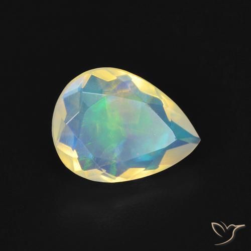 1.16ct Naturel Multicolore Opale, En forme de poire, Transparent