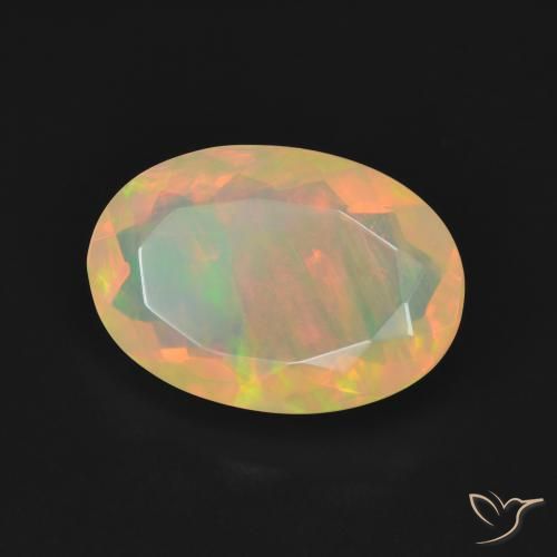 Opale Multicolore naturelle ovale, 3.13 ct, Transparent