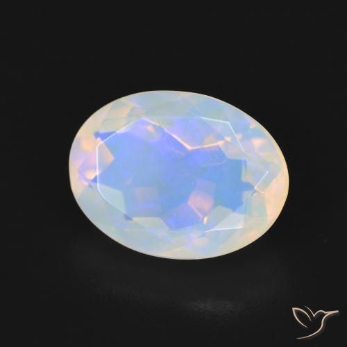 Opale Blanc bleuâtre naturelle ovale, 2.24 ct, Transparent