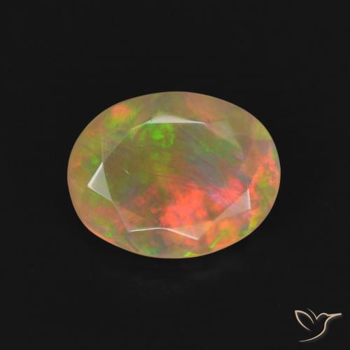 1.27ct Naturel Multicolore Opale, ovale, Transparent