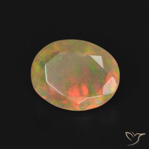 Opale Multicolore naturelle ovale, 1.27 ct, Transparent