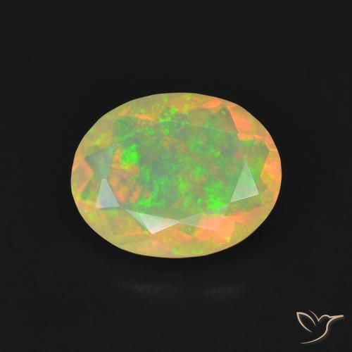 1.18ct Naturel Multicolore Opale, ovale, Transparent, Photo A