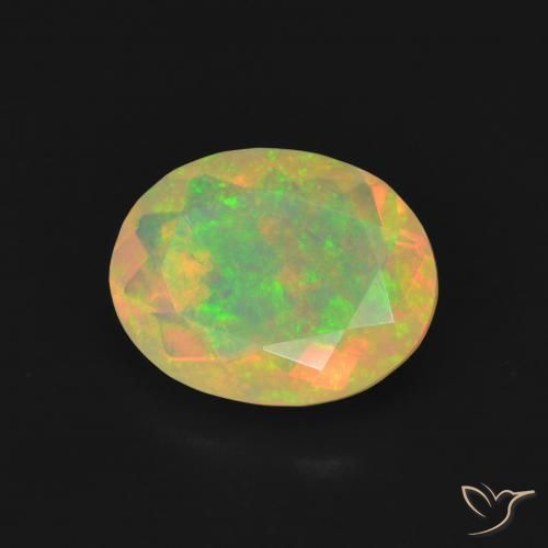Opale Multicolore naturelle ovale, 1.18 ct, Transparent