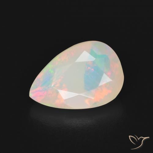 2.16ct Naturel Blanc multicolore Opale, En forme de poire, Transparent