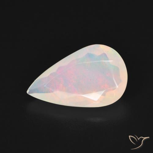 1.64ct Naturel Blanc multicolore Opale, En forme de poire, Transparent, Photo A
