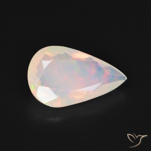 Opale Blanc multicolore naturelle En forme de poire, 1.64 ct, Transparent