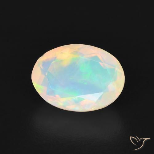 Opale Blanc bleuâtre naturelle ovale, 1.40 ct, Transparent