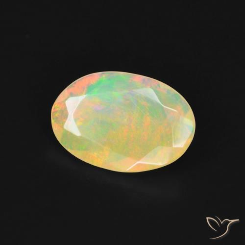 Opale Multicolore naturelle ovale, 1.27 ct, Transparent