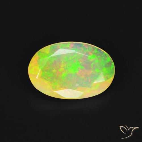 1.26ct Naturel Multicolore Opale, ovale, Transparent