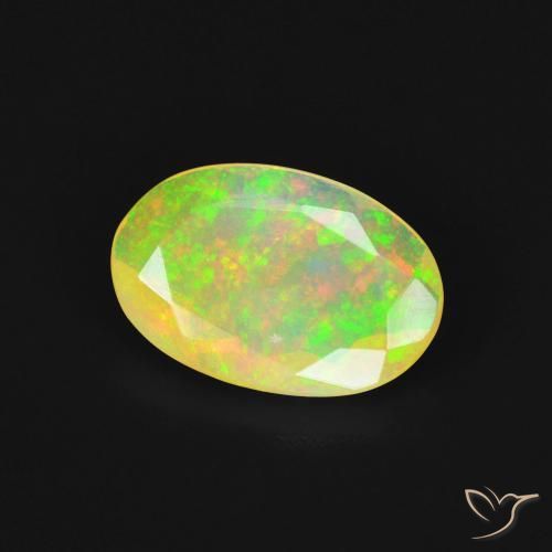 Opale Multicolore naturelle ovale, 1.26 ct, Transparent