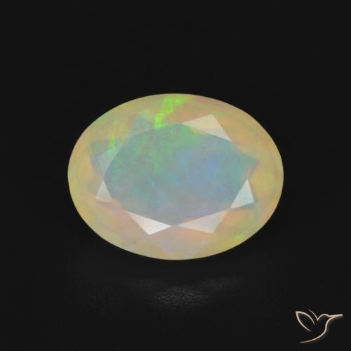 1.13ct Naturel Multicolore Opale, ovale, Transparent, Photo A