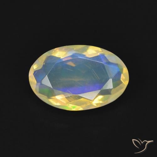 1.00ct Naturel Multicolore Opale, ovale, Transparent