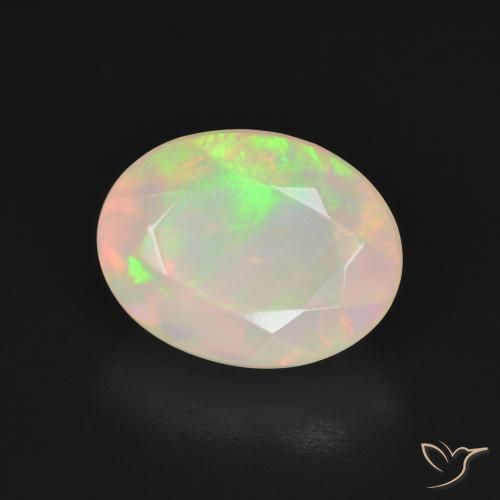 Opale Blanc multicolore naturelle ovale, 2.42 ct, Translucide