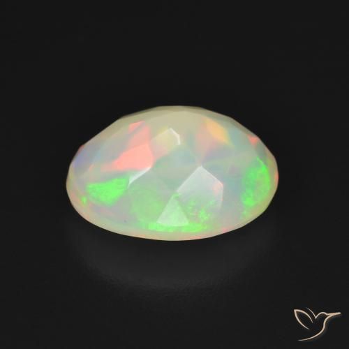 Opale Blanc multicolore naturelle ovale, 2.42 ct, Translucide