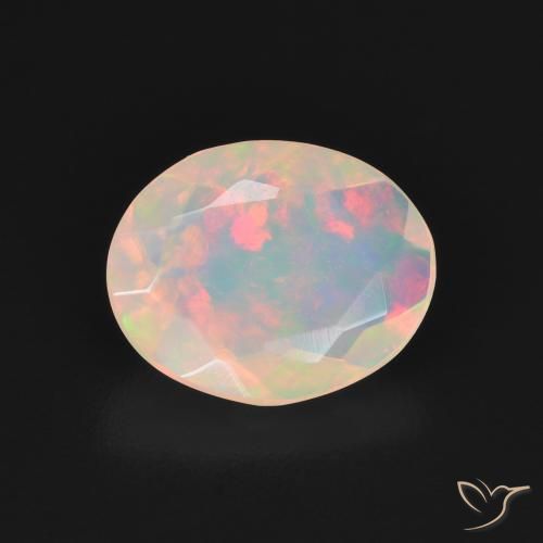 1.32ct Naturel Blanc multicolore Opale, ovale, Transparent