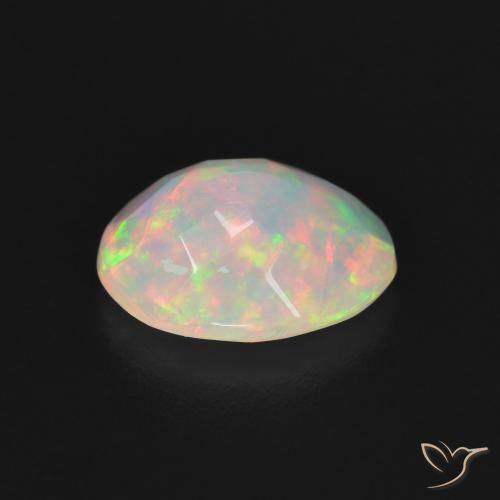 Opale Blanc multicolore naturelle ovale, 1.32 ct, Transparent