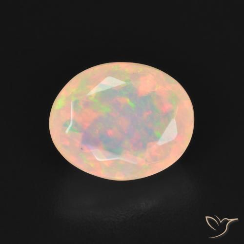 1.54ct Naturel Blanc multicolore Opale, ovale, Transparent