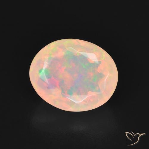 Opale Blanc multicolore naturelle ovale, 1.54 ct, Transparent