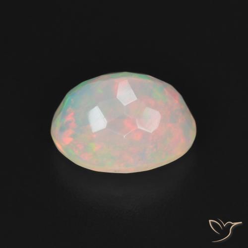 Opale Blanc multicolore naturelle ovale, 1.54 ct, Transparent