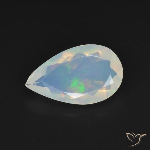 1.84ct Naturel Blanc bleuâtre Opale, En forme de poire, Transparent
