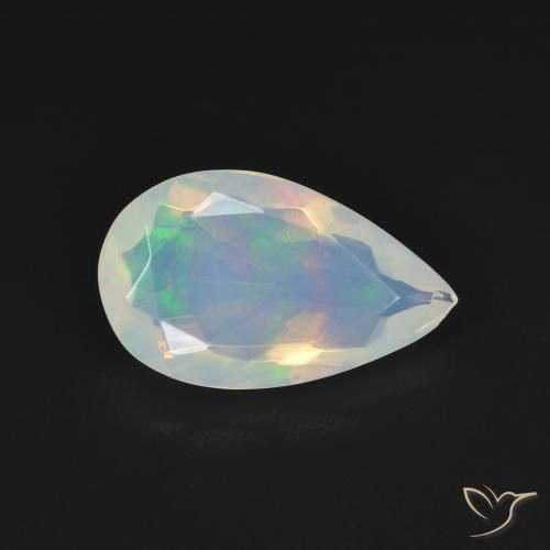 Opale Blanc bleuâtre naturelle En forme de poire, 1.84 ct, Transparent