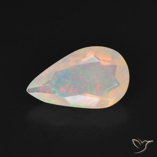 Opale Multicolore naturelle En forme de poire, 1.50 ct, Transparent