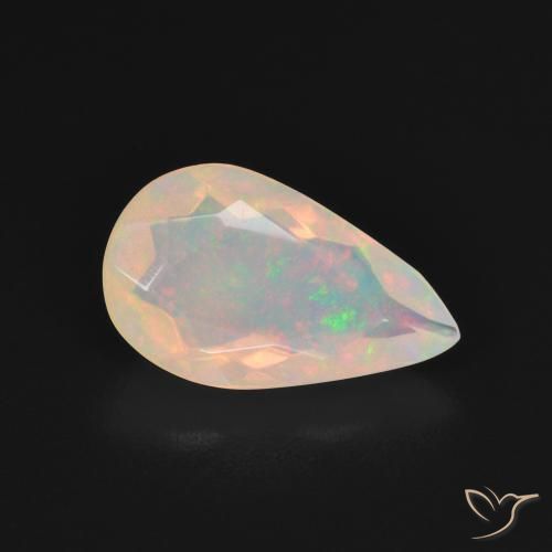 Opale Multicolore naturelle En forme de poire, 1.50 ct, Transparent