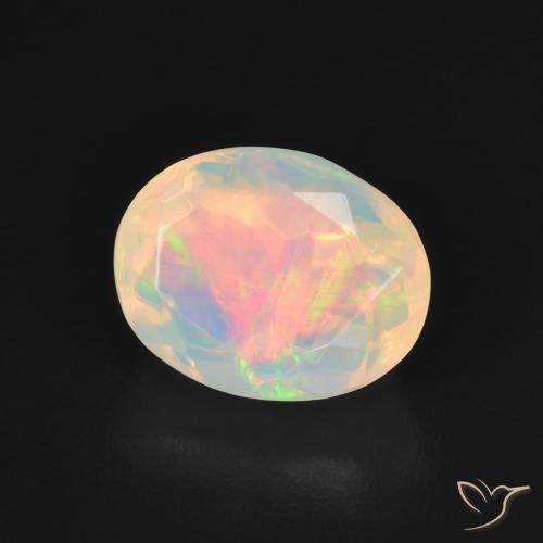 Opale Multicolore naturelle ovale, 1.29 ct, Transparent