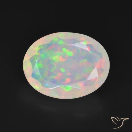 2.96ct Naturel Blanc multicolore Opale, ovale, Transparent
