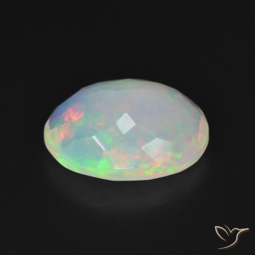 Opale Blanc multicolore naturelle ovale, 2.96 ct, Transparent