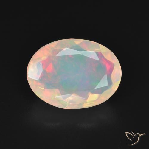 2.20ct Naturel Blanc multicolore Opale, ovale, Transparent
