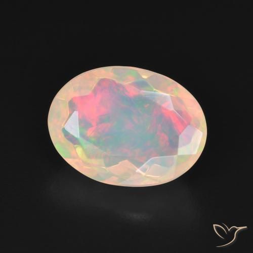 Opale Blanc multicolore naturelle ovale, 2.20 ct, Transparent