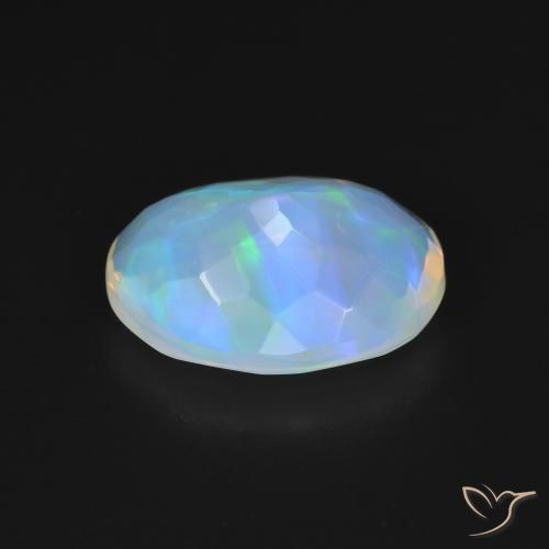 Opale Blanc bleuâtre naturelle ovale, 2.48 ct, Transparent