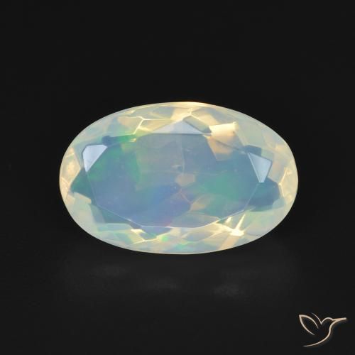 2.86ct Naturel Blanc bleuâtre Opale, ovale, Transparent