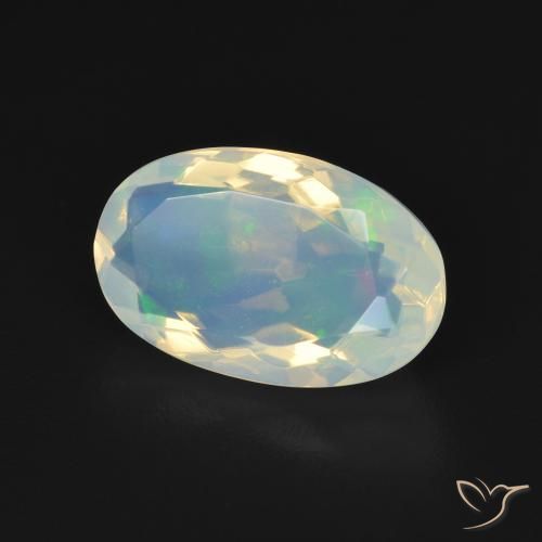 Opale Blanc bleuâtre naturelle ovale, 2.86 ct, Transparent