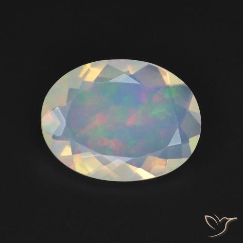 2.21ct Naturel Blanc multicolore Opale, ovale, Transparent