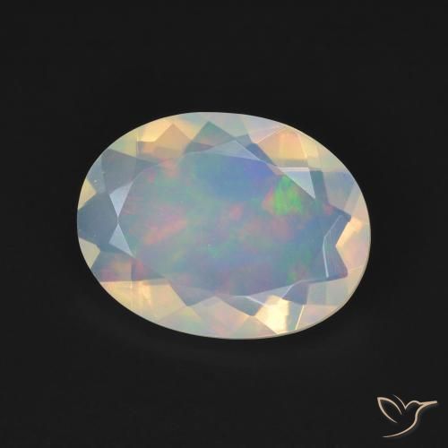 Opale Blanc multicolore naturelle ovale, 2.21 ct, Transparent