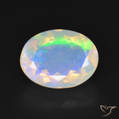 2.17ct Naturel Blanc bleuâtre Opale, ovale, Transparent