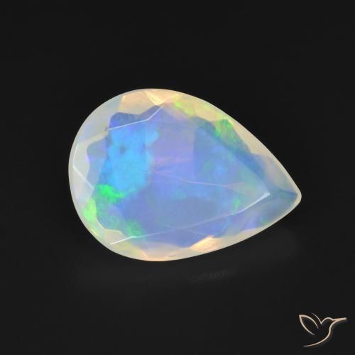 Opale Blanc bleuâtre naturelle En forme de poire, 1.93 ct, Transparent