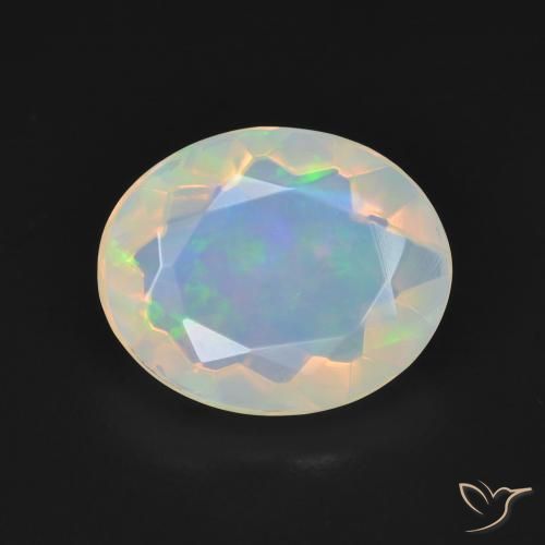 2.42ct Naturel Blanc multicolore Opale, ovale, Transparent
