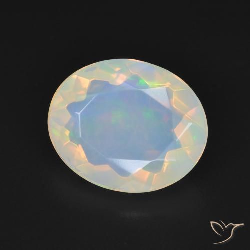 Opale Blanc multicolore naturelle ovale, 2.42 ct, Transparent