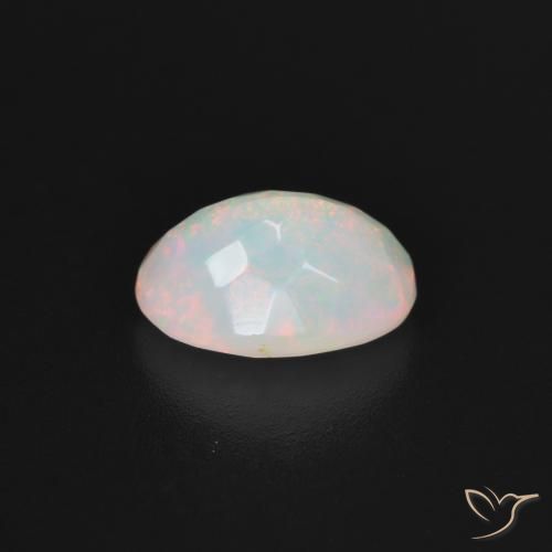 Opale Blanc multicolore naturelle ovale, 1.51 ct, Translucide
