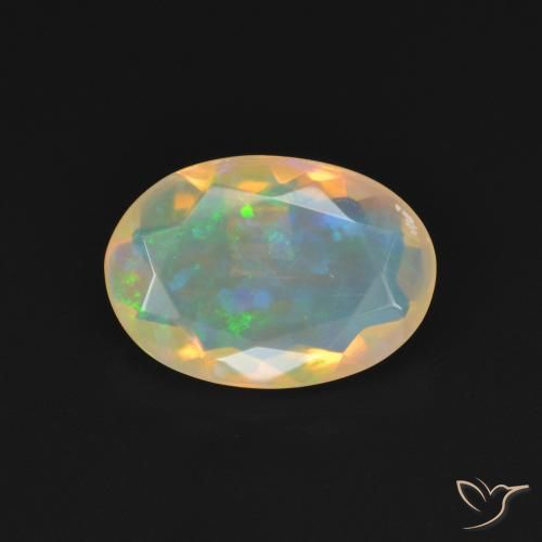 1.70ct Naturel Blanc multicolore Opale, ovale, Transparent
