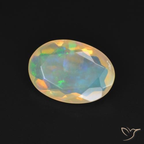 Opale Blanc multicolore naturelle ovale, 1.70 ct, Transparent
