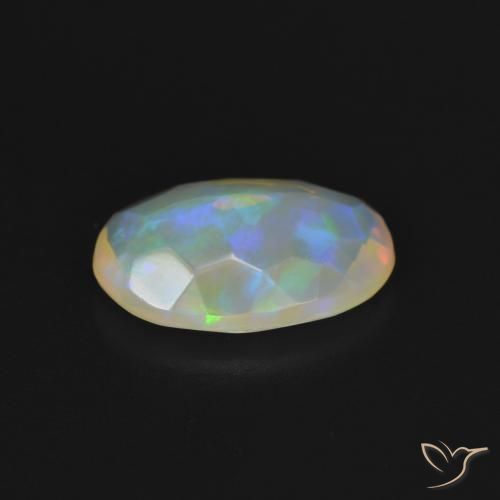 Opale Blanc multicolore naturelle ovale, 1.70 ct, Transparent