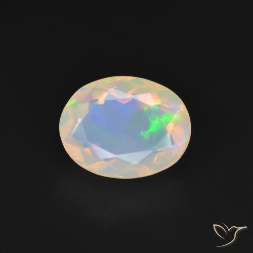 1.75ct Naturel Blanc multicolore Opale, ovale, Transparent