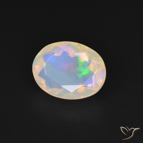 Opale Blanc multicolore naturelle ovale, 1.75 ct, Transparent